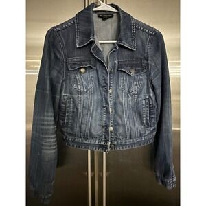 INC International Concepts Denim Jacket Cropped Fitted Jean Jacket S‎